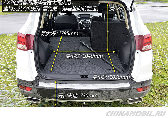 Dongfeng AX7 (2017 год): Trunk size