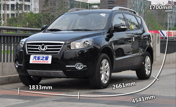 Geely Emgrand X7: Body size